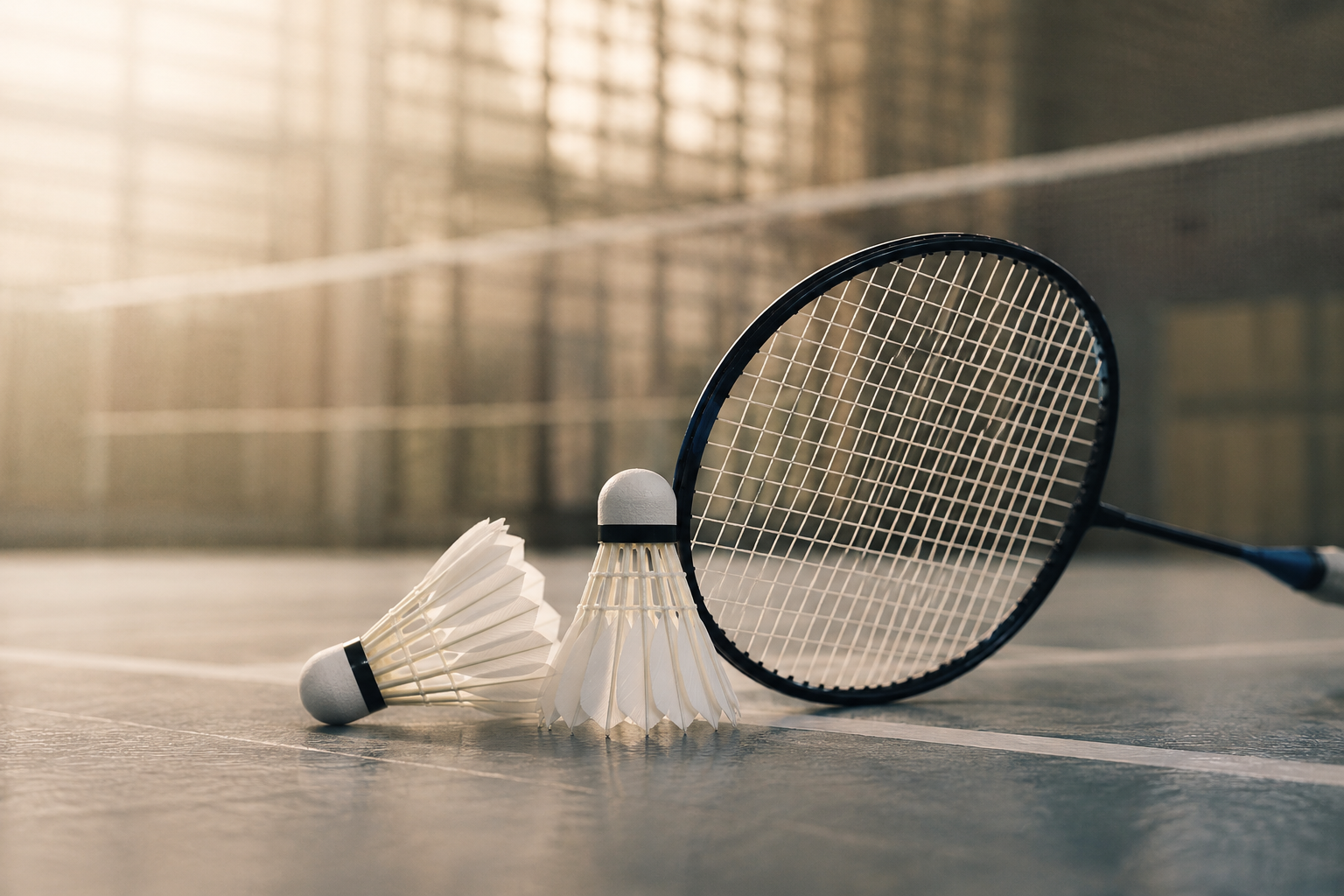 Badmintonracket en shuttles